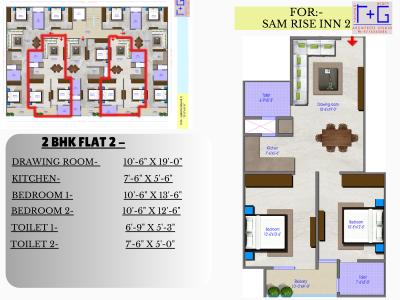 Image of 1450 Sq.ft 3 BHK Apartment / Flat for sale in Sam Rise INN 2, Noida Extension, Greater Noida for Rs. 6200000