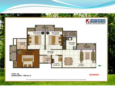 Image of 1870 Sq.ft 3.5 BHK Apartment / Flat for sale in The Antriksh Forest, Sector 77, Noida for Rs. 17000000
