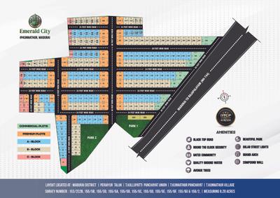 Image of 1040 Sq.ft Residential Plot / Land for sale in VIP Emerald, T.Kunnathur, Madurai for Rs. 988000