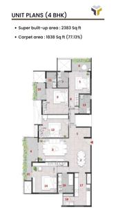 Image of 1462 Sq.ft 3 BHK Apartment / Flat for sale in Gen Y The High Line Park, Kambipura, Bengaluru for Rs. 12427000