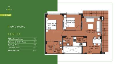 Image of 765 Sq.ft 2 BHK Apartment / Flat for sale in Lakeview Residences, Santragachi, Howrah for Rs. 3400000