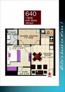 Image of 640 Sq.ft 1 BHK Apartment / Flat for sale in Renowned Park Lotus, Surajpur, Greater Noida for Rs. 2200000