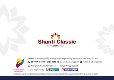 Image of 750 Sq.ft 1 BHK Apartment / Flat for sale in Rachna And Crystal Shanti Classic, Virar East, Virar for Rs. 3800000