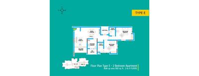 Image of 1070 Sq.ft 2 BHK Apartment / Flat for sale in Queens Grande, East Hill, Kozhikode for Rs. 7400000