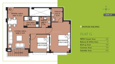 Image of 765 Sq.ft 2 BHK Apartment / Flat for sale in Lakeview Residences, Santragachi, Howrah for Rs. 3400000