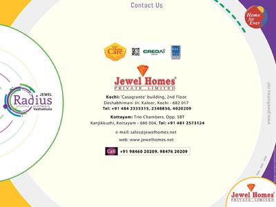 Image of 1069 Sq.ft 2 BHK Apartment / Flat for sale in Jewel Radius, Edappally, Kochi for Rs. 6200000