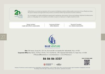 Image of 800 Sq.ft 2 BHK Apartment / Flat for sale in 27th Avenue, Bavdhan, Pune for Rs. 9000000