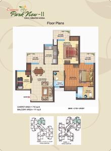 Image of 1114 Sq.ft 2.5 BHK Apartment / Flat for sale in Nimbus The Express Park View Tower L L1 M M1, Chi V, Greater Noida for Rs. 9100000