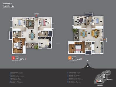 Image of 1144 Sq.ft 3 BHK Apartment / Flat for sale in Nikhar Celio, Gunjur Village, Bengaluru for Rs. 13600000