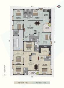 Image of 890 Sq.ft 2 BHK Apartment / Flat for sale in Keerthi Sai Naadha Flats, Porur, Chennai for Rs. 8544000