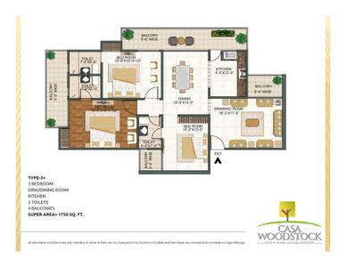 Image of 2000 Sq.ft 2.5 BHK Independent House for sale in Uppal Casa Woodstock, Noida Extension, Greater Noida for Rs. 5000000