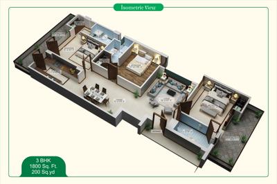 Image of 1800 Sq.ft 3 BHK Builder Floor for sale in Motia Harmony Greens, Sanauli, Zirakpur for Rs. 11000000