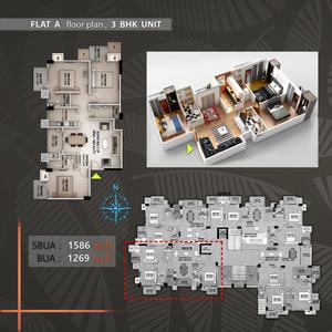 Image of 1596 Sq.ft 3 BHK Apartment / Flat for sale in Swasteek Tusar Tower, Geeta Nagar, Guwahati for Rs. 11100000