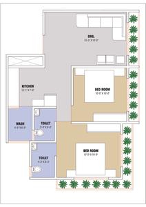 Image of 1275 Sq.ft 2 BHK Apartment / Flat for sale in Yogeshwar Akshar Elite, Ghuma, Ahmedabad for Rs. 5300000