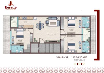 Image of 1540 Sq.ft 3 BHK Builder Floor for sale in Emarald Maple, Sector 97, Faridabad for Rs. 9000000