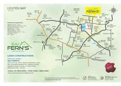 Image of 1302 Sq.ft 3 BHK Apartment / Flat for sale in Sai Ferns, Horamavu, Bengaluru for Rs. 6800000