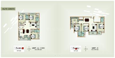 Image of 1540 Sq.ft 3 BHK Apartment / Flat for sale in Hilite Corinth, Poovangal, Kozhikode for Rs. 16800000