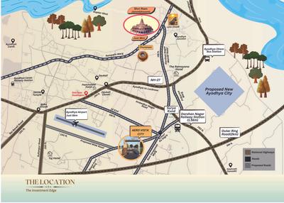 Image of 1000 Sq.ft Residential Plot / Land for sale in Aero Vista City, Sarethi, Ayodhya for Rs. 6500000