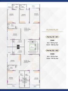 Image of 1580 Sq.ft 3 BHK Apartment / Flat for sale in Saraswati Divine, Mansarovar Extension, Jaipur for Rs. 6200000