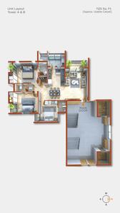 Image of 1125 Sq.ft 3 BHK Apartment / Flat for sale in Cubicon Altosa Olivia, Mavdi, Rajkot for Rs. 9751000