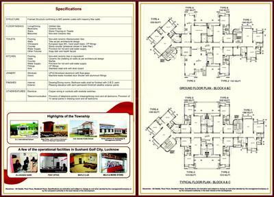 Image of 1060 Sq.ft 2 BHK Apartment / Flat for sale in Ansal Paradise Crystal, Sushant Golf City, Lucknow for Rs. 6000000