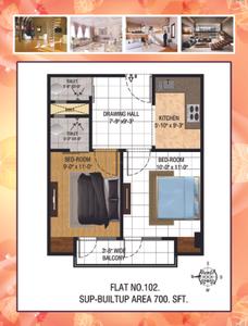 Image of 699 Sq.ft 2 BHK Apartment / Flat for sale in Shri Hari Om Apartment, Mahmoorganj, Varanasi for Rs. 4250000