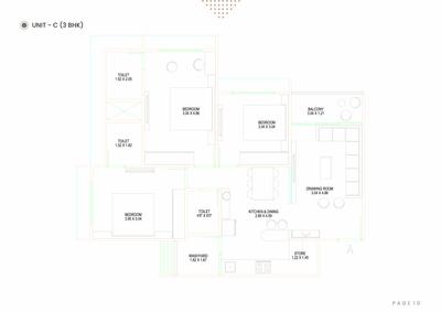 Image of 1755 Sq.ft 3 BHK Apartment / Flat for sale in Gamara Hills, Shela, Ahmedabad for Rs. 8300000
