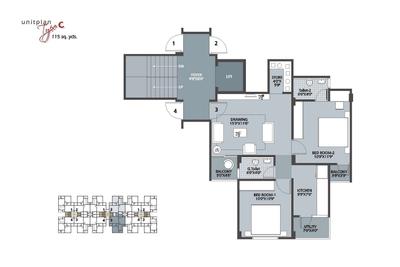 Image of 1170 Sq.ft 2 BHK Apartment / Flat for sale in Dharmadev Swaminarayan Park, Vishala, Ahmedabad for Rs. 5000000