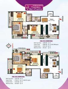 Image of 1518 Sq.ft 3 BHK Apartment / Flat for sale in Vardha Sky Castle, Kalindipuram, Allahabad for Rs. 10170131
