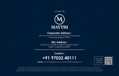 Image of 1908 Sq.ft 3 BHK Apartment / Flat for sale in Maytri Susheela Kuteer, Neeladri Nagar, Hyderabad for Rs. 10980000
