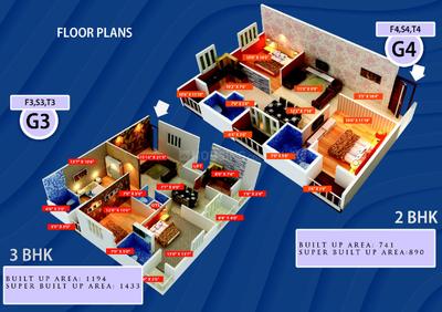 Image of 1200 Sq.ft 3 BHK Apartment / Flat for sale in Reddy Arma, Dodda Banaswadi, Bengaluru for Rs. 8250000