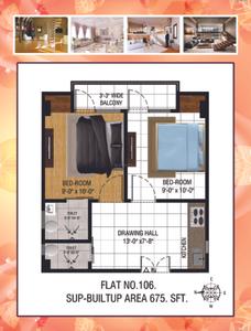 Image of 699 Sq.ft 2 BHK Apartment / Flat for sale in Shri Hari Om Apartment, Mahmoorganj, Varanasi for Rs. 4250000