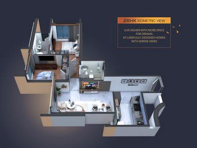 Image of 630 Sq.ft 1 BHK Apartment / Flat for sale in Space Sky 27, Bhandup West, Mumbai for Rs. 9300000