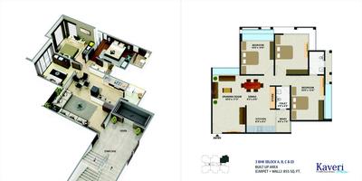 Image of 1650 Sq.ft 3 BHK Apartment / Flat for sale in A Shridhar Kaveri Pratham, Shilaj, Ahmedabad for Rs. 8400000