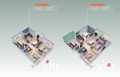 Image of 1284 Sq.ft 2 BHK Apartment / Flat for sale in Covenants La Casa, Kalinga Nagar, Bhubaneswar for Rs. 8500000
