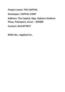 Image of 1120 Sq.ft 2 BHK Apartment / Flat for sale in Capital The Capital, Palanpur, Surat for Rs. 5500000