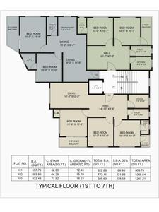 Image of 741 Sq.ft 2 BHK Apartment / Flat for sale in Gokul Titan, South Dum Dum, Kolkata for Rs. 4200000