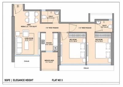 Image of 600 Sq.ft 2 BHK Apartment / Flat for sale in Elegance Heights, Malad East, Mumbai for Rs. 12400000