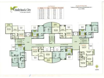 Image of 550 Sq.ft 1 BHK Apartment / Flat for sale in Kate Moze Hollyhock City Building No 2 Wing D, Lohegaon, Pune for Rs. 3456089
