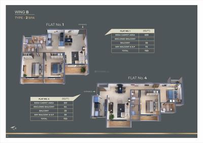 Image of 1200 Sq.ft 2 BHK Apartment / Flat for sale in Sankheshwar Plaza, Kasarvadavali, Thane for Rs. 9200000