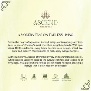 Image of 1499 Sq.ft 3 BHK Apartment / Flat for sale in Lifestyle Ascend, Abiramapuram, Chennai for Rs. 31800000