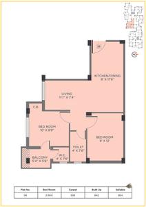 Image of 780 Sq.ft 2 BHK Apartment / Flat for sale in ARS Dharam Laxmi Hari Mohini Vihar, Sarsuna, Kolkata for Rs. 3400000