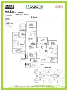 Image of 1880 Sq.ft 4 BHK Apartment / Flat for sale in Gaursons Gaur City 2 11th Avenue, Noida Extension, Greater Noida for Rs. 15200000