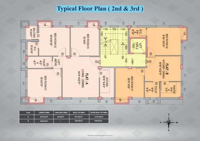 Image of 1776 Sq.ft 3 BHK Penthouse for sale in Sun Nirvana, Kalighat, Kolkata for Rs. 17800000