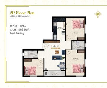 Image of 880 Sq.ft 2 BHK Apartment / Flat for sale in AK Watermelon Turnmaline, Pammal, Chennai for Rs. 6160000