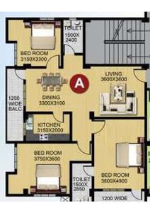 Image of 1260 Sq.ft 3 BHK Apartment / Flat for sale in Nav Srinath Nakesha, Panjabari, Guwahati for Rs. 8600000