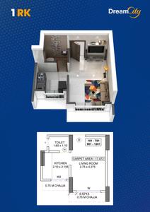 Image of 393 Sq.ft 1 RK Apartment / Flat for sale in Dream City, Panvel, Navi Mumbai for Rs. 2500000