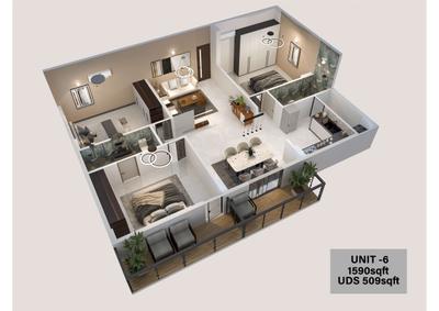 Image of 1200 Sq.ft 2 BHK Apartment / Flat for sale in Sri Vasuki Vallabha, Bommasandra, Bengaluru for Rs. 9200000