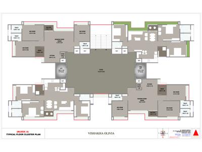Image of 1872 Sq.ft 3 BHK Apartment / Flat for sale in Shri Brahmani Vishakha Olivia, Chandkheda, Ahmedabad for Rs. 8500000