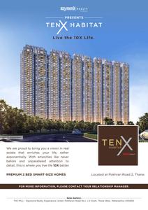 Image of 850 Sq.ft 2 BHK Apartment / Flat for sale in Raymond Ten X Habitat Raymond Realty Tower D, Thane West, Thane for Rs. 14500000